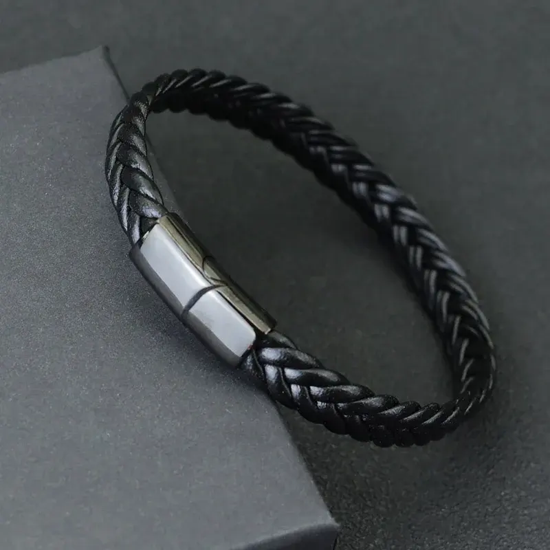 Новый кожаный браслет из нержавеющей стали для серфинга мужской браслет в подарок для мужа простота браслетов