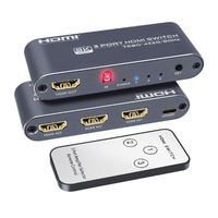 Conmutador de vídeo HDMI 2,1 de 3 puertos FJGEAR, 8K, 60Hz, con mando a distancia, carcasa de aleación de aluminio, conmutador de vídeo HDMI, 1 unidad, 1 unidad