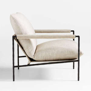 Silla individual italiana para sala de estar, sillón Baxter Bruxelles, marco de acero, tela de gamuza, Salón nórdico, muebles de sofá individual - Product Image 2