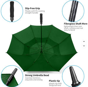 Fournisseurs Fabricants Vente en gros Grand parapluie de <span class=keywords><strong>golf</strong></span> de luxe promotionnel personnalisé avec logo Parapluie grand format résistant au vent Impressions de logo - Product Image 2