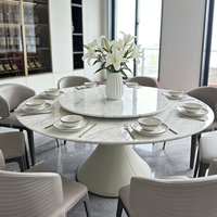 Ensemble de table et de chaises de salle à manger rondes minimalistes modernes, 6 à 8 places, plateau en pierre frittée, meubles pour la maison, la cuisine, le salon