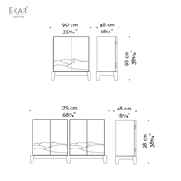 Buffet de designer sur mesure, mobilier haut de gamme pour projets d'aménagement intérieur, armoire buffet en placage pour villa de luxe et hôtel de charme