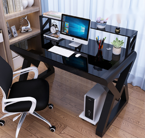 Scrivania per Computer <span class=keywords><strong>in</strong></span> <span class=keywords><strong>Vetro</strong></span> Temperato YQ JENMW, Combinazione Semplice per Casa e Ufficio, Scrivania per Camera da Letto - Product Image 2