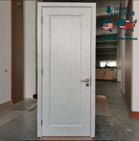 Porte moulurée HDF à âme creuse, style moderne, 1 panneau, 32 pouces, apprêt blanc, avec quincaillerie pour intérieur de maison