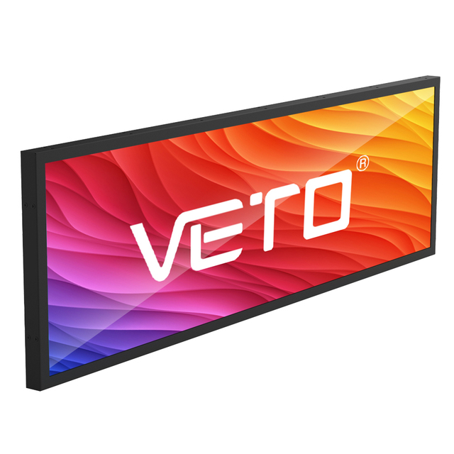 VETO Indoor LCD Ultra Wide Screen Stretched Bar Type Retail Shelf Strip Screens Advertising Display