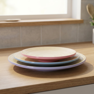 Offre Spéciale 2026 : Ensemble d'assiettes en bambou naturel et bols en bambou filé, écologiques, design rustique, en stock, idéal pour les cadeaux - Product Image 1