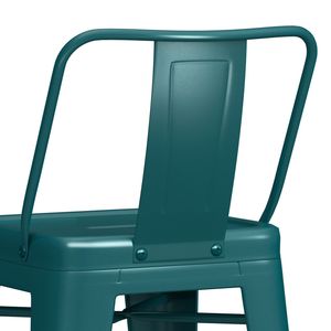 Db Rayne Ensemble de 4 tabourets de bar en métal bleu sarcelle de 24 pouces, style contemporain, meubles de bar durables pour la maison - Product Image 6