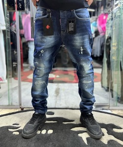 Jean Décontracté en Denim pour Homme, Nouvelle Collection, Pantalon Tendance R déchiré à Taille Moyenne Motif Uni Tissé pour l'Été - Fourniture en Gros - Product Image 2