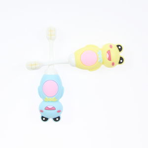 Brosse à dents pour enfants Happy Frog, utilisation quotidienne, dessin animé, 3D, sécurité, caoutchouc, marque privée, 10000 poils ultra doux, brosse à dents OEM - Product Image 4