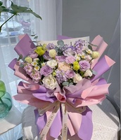 Papier d'emballage de fleurs DOUBLE COULEURS Feuilles d'emballage floral imperméables Emballage de bouquet de fleuriste pour le festival de mariage de la fête des mères