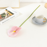 Kleine rode palm anthurium kunstbloem voor bruiloft, hotel, binnenhuisdecoratie, kleine maat, bloemdecoratie voor gangen.