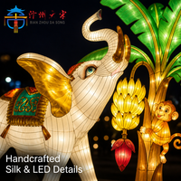 Lanterne en soie blanche artisanale pour festival animalier, étanche, avec lumière LED