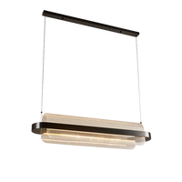 Lustre LED moderne en cuivre de style nordique, design minimaliste, luminaires pour salle à manger, hall d'hôtel, restaurant, luminaire suspendu long de luxe