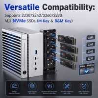 Boîtier SSD NVMe M.2 4 baies Thunderbolt 3 40 Gbit/s USB4 Type C pour disque dur SSD NVMe 2280