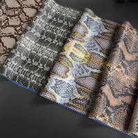 Cuir synthétique PU effet peau de serpent gaufré brillant pour sacs à main, nœuds pour cheveux et chaussures