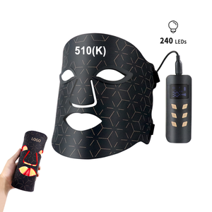 Maschera Professionale per Fototerapia a LED Nera, Terapia con Luce Rossa a LED, Maschera Viso in Silicone per Terapia con Luce Rossa a 4 Colori - Product Image 1
