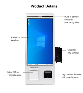 WUXIN 21,5/23,8/27/32 pulgadas impermeable autoservicio pedido Checkout Terminal táctil <span class=keywords><strong>Windows</strong></span> Kiosco con impresora de etiquetas - Product Image 2