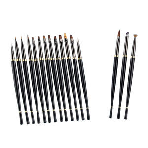Lot de 3 pinceaux de nail art ultra-fins à poils en nylon et manche métallique, outil de peinture pour liner d'ongles, logo personnalisé OEM ODM, directement de l'usine - Product Image 4