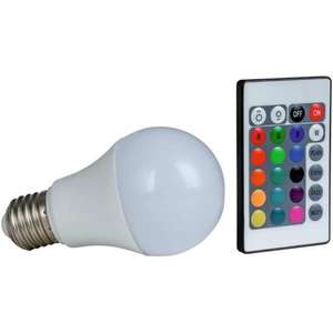 LED Leuchtmittel E27 7,5W RGB + warmweiss 3000K inkl. Fernbedienung (914916383) - Product Image 1