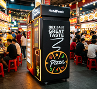Distributeur automatique de pizzas surgelées pour l'extérieur, distributeur de pizzas chaudes, fonctionne avec des pièces de monnaie, paiement par code QR, distributeur commercial