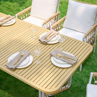 Tables et chaises modernes en alliage d'aluminium pour l'extérieur, mobiles, imperméables, durables, pour jardin, terrasse, cour, villa, hôtel et gîte