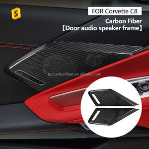 ES pour Chevrolet <span class=keywords><strong>Corvette</strong></span> C8 Stingray Sports 2020 <span class=keywords><strong>2021</strong></span> garniture en Fiber de carbone extérieur intérieur porte haut-parleur accessoires - Product Image 2