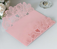 Mariage blanc découpé au laser creux Rose carte de voeux Saint Valentin Invitation papillon thème affaires amour merci carte-cadeau