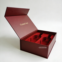 Boîte à vin magnétique personnalisée en carton écologique et biodégradable pour la fête de la mi-automne avec insert en velours