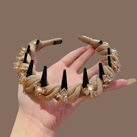 Peigne à cheveux en maille de cristal brillant pour femmes, accessoire de cheveux de luxe, mode exquise, polyvalent, couvre-chef pour filles