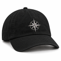 Groothandel op maat gemaakte 6-panelige geborduurde baseballcap met gebogen klep, zwarte cap, designer sport pet voor heren en dames