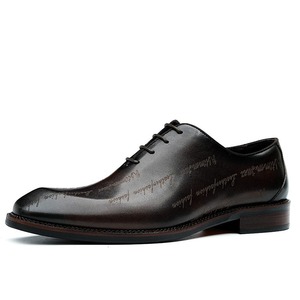 Chaussures habillées pour hommes en cuir véritable, style Oxford à bout pointu, pour le bureau et la carrière, toutes saisons, à lacets, style uni - Product Image 5