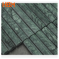 Mosaïque en marbre vert foncé poli italien pour mur de fond, pilier, salle de bain, villa, intérieur moderne, 10 mm