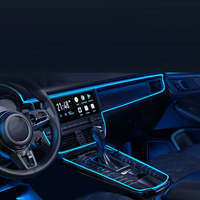 Coloré brillant LED néon bande lumières intérieur fibre optique lampe de Table accessoires de voiture pour Kits de décoration de voiture