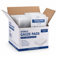 Compressa de gasa estéril médica de 8 capas 10x10cm de algodón para cuidado de heridas, compresa quirúrgica no tejida con hilo detectable por rayos X