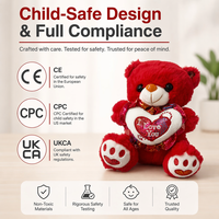 Ours en peluche avec coussin fraise, rose doux, cadeau de la Saint-Valentin