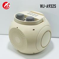 Speaker Karaoke Bluetooth Genggam Grosir dengan Dua Mikrofon, Lampu LED Terintegrasi, Daya Tahan Baterai Lama untuk Anak-Anak