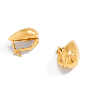 Boucles d'oreilles en forme de goutte d'eau en acier inoxydable pour femmes, bijoux cadeaux, boucles d'oreilles à la mode automne-hiver - Product Image 5