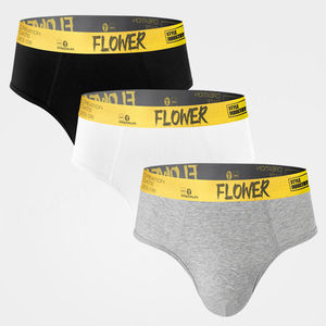 Private Label Men Brief Underwear Mid Rise White <b>Black</b> Grey Comfort Breathable Stock Premium Cotton Underwear for Men - Product Image 3