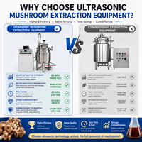 Machine d'extraction ultrasonique haute puissance pour champignons et herbes avec refroidisseur pour le contrôle de la température
