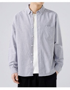 <strong>Mens</strong> Oxford Shirt <strong>Long</strong> Sleeve <strong>for</strong> Spring and Autumn Business Casual Workwear Style Loose <strong>Coat</strong> - Product Image 1