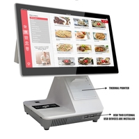 Sistema de punto de venta inteligente todo en uno, android, Windows, pos, pantalla táctil dual, McDonald kfc, terminal pos digital para supermercado