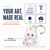 Porte-clés personnalisé en acrylique Anime, chaîne à billes en acrylique de 5 mm d'épaisseur, forme découpée sur mesure, faible MOQ, prix d'usine, délai de livraison rapide