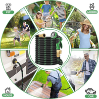 Tuyau d'arrosage de jardin tressé en PVC avec raccord en laiton, tuyau flexible pour l'irrigation du jardin, l'arrosage de la cour, le lavage de voiture