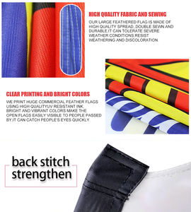 Servicio de diseño personalizado <span class=keywords><strong>Turismo</strong></span> de verano 110g Tela Impermeable Impresión UV Rectángulo Bandera de playa - Product Image 2