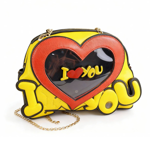 Индивидуальная сумка-ита в форме сердца с прозрачным окном для коллекционных значков, уникальный дизайн, подарок на День святого Валентина, женская сумочка - Product Image 4