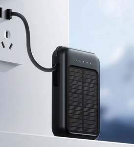 Batería Externa Solar Super Mini de 10000 mAh con Cables Integrados - Product Image 4