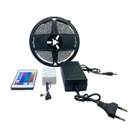 Bande LED d'éclairage d'ambiance 5M 5050 RGB 12V avec télécommande IR 24 touches pour la décoration intérieure de voiture