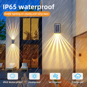 Lámpara <span class=keywords><strong>Solar</strong></span> de Pared de Alta Luminosidad con Iluminación Dispersa Hacia Arriba y Hacia Abajo, <span class=keywords><strong>Sensor</strong></span> de <span class=keywords><strong>Luz</strong></span>, IP65 Impermeable, Decoración para Jardín y Cercas - Product Image 3