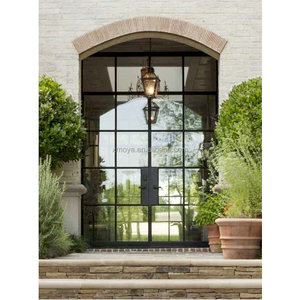 Porte d'entrée extérieure avec verre, Double porte d'entrée en verre avec intérieur en fer, porte battante à Double <span class=keywords><strong>Action</strong></span>, <span class=keywords><strong>Catalogue</strong></span> de conception - Product Image 4