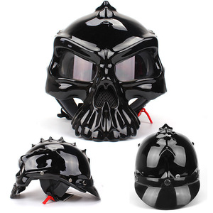 <span class=keywords><strong>Casco</strong></span> da <span class=keywords><strong>Moto</strong></span> Elegante e Unico con Design Intercambiabile a Doppio Lato, <span class=keywords><strong>Casco</strong></span> <span class=keywords><strong>Teschio</strong></span> in ABS Universale per Tutte le Stagioni - Product Image 3